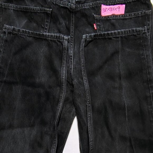 LEVI 38X34X9  550  BLACK BOOTCUT DENIM JEANS - Picture 4 of 4
